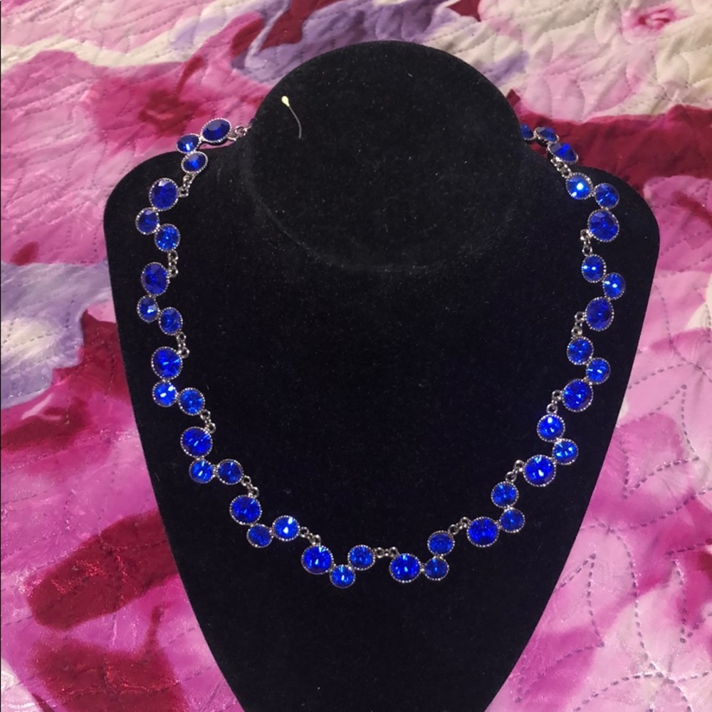 Blue crystals necklace